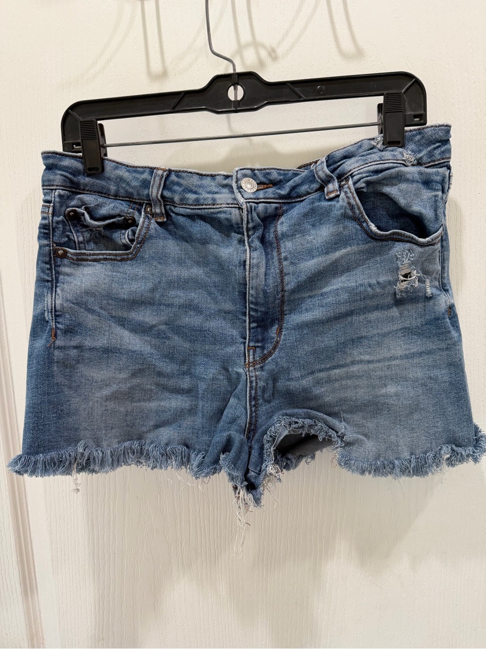 American Eagle Outfitters Distressed Light Blue Denim Shorts